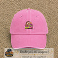 Casquette baseball Rose délavé 100% coton avec visuel Miam de nez 5 cm - image produit principale