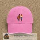 Casquette baseball Rose délavé 100% coton avec motif Cow-boy à cheval 7 cm - image principale