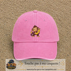 Casquette baseball Rose délavé 100% coton avec motif Singe à la banane 5 cm - image principale