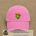 Casquette baseball Rose délavé 100% coton avec visuel Cactus sombrero 7 cm - image produit principale