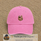Casquette baseball Rose délavé 100% coton avec visuel Paresseux accroché 5 cm - image produit principale