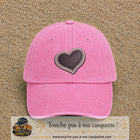 Casquette Rose délavé motif Cœur penché 7 cm - vue principale