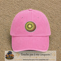 Casquette Rose délavé motif Kiwi frais 7 cm - vue principale