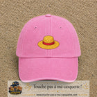 Casquette baseball Rose délavé 100% coton avec motif Chapeau de paille 3 cm - image principale