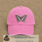 Casquette Rose délavé motif Papillon graphique 7 cm - vue principale