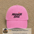 Casquette Rose délavé 100% coton avec motif Mauvaise idée 7 cm - image principale