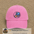 Casquette Rose délavé 100% coton avec motif Ordinateur portable météo 7 cm - image principale