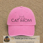 Casquette Rose délavé 100% coton avec motif Cat Mom 7 cm - image principale