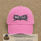 Casquette baseball Rose délavé 100% coton avec visuel Typographie métal 7 cm - image produit principale