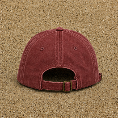 Casquette baseball Rouge délavé - Bordeaux délavé 100% coton avec visuel Banane drôle 7 cm - image pack couleur 1