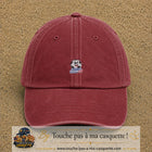 Image principale produit185petitRB - casquette Rouge délavé - Bordeaux délavé avec visuel Ballon Allez la France 3 cm