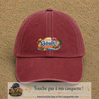 Casquette Rouge délavé - Bordeaux délavé avec motif Bonne retraite au bord de la mer en 5 cm – vue principale