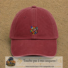 Image principale casquette Rouge délavé - Bordeaux délavé avec motif Outils de bricolage 5 cm