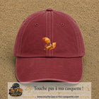 Casquette Rouge délavé - Bordeaux délavé motif Travail du bois logo 5 cm