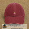 Casquette Rouge délavé - Bordeaux délavé avec motif Vive les Fiancés en 3 cm – vue principale