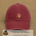 Image principale casquette Rouge délavé - Bordeaux délavé avec motif Renard de lune 5 cm