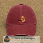 Image principale casquette Rouge délavé - Bordeaux délavé avec motif Chien avec collier 5 cm