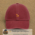 Casquette Rouge délavé - Bordeaux délavé motif Travail du bois logo 3 cm