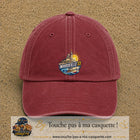 Casquette Rouge délavé - Bordeaux délavé motif Marseille 13 logo 7 cm