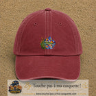 Image principale casquette Rouge délavé - Bordeaux délavé avec motif Lac de montagne 5 cm
