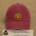 Casquette Rouge délavé - Bordeaux délavé motif Panier de récolte logo 7 cm