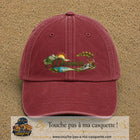 Casquette Rouge délavé - Bordeaux délavé avec motif Prénom Damien nature et cerf en 7 cm – vue principale