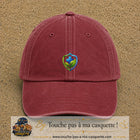 Casquette Rouge délavé - Bordeaux délavé motif Bouclier croix et feuilles logo 5 cm