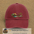 Casquette Rouge délavé - Bordeaux délavé avec motif Prénom Damien nature et cerf en 5 cm – vue principale