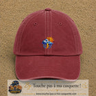 Image principale casquette Rouge délavé - Bordeaux délavé avec motif Météo soleil orage 5 cm