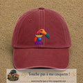 Image principale casquette Rouge délavé - Bordeaux délavé avec motif Jeu d’équilibre 7 cm