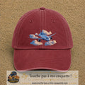 Image principale casquette Rouge délavé - Bordeaux délavé avec motif Avion dans les nuages 7 cm