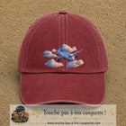 Image principale casquette Rouge délavé - Bordeaux délavé avec motif Avion dans les nuages 7 cm