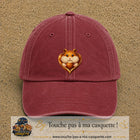 Casquette Rouge délavé - Bordeaux délavé avec motif Hamster au gland dans un cœur en 7 cm – vue principale