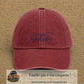 Casquette Rouge délavé - Bordeaux délavé avec motif I Love You Grandpa en 5 cm – vue principale