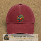 Casquette Rouge délavé - Bordeaux délavé motif Patte cœur animal logo 7 cm