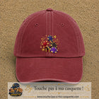 Image principale casquette Rouge délavé - Bordeaux délavé avec motif Jetons de casino 7 cm
