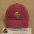 Image principale casquette Rouge délavé - Bordeaux délavé avec motif Fer à cheval chanceux 7 cm