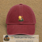 Casquette Rouge délavé - Bordeaux délavé motif Lapin sous la lune logo 5 cm
