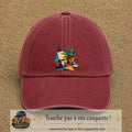 Casquette Rouge délavé - Bordeaux délavé motif Plante graphique logo 7 cm