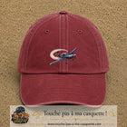 Image principale casquette Rouge délavé - Bordeaux délavé avec motif Avion de voltige 5 cm