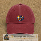 Casquette Rouge délavé - Bordeaux délavé avec motif Prénom Daevin dans le système solaire en 5 cm – vue principale