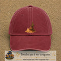 Image principale casquette Rouge délavé - Bordeaux délavé avec motif Cactus du désert 7 cm