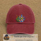 Image principale casquette Rouge délavé - Bordeaux délavé avec motif Lac de montagne 7 cm