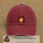 Casquette Rouge délavé - Bordeaux délavé motif Dragon parchemin logo 7 cm