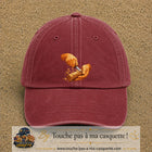 Casquette Rouge délavé - Bordeaux délavé motif Travail du bois logo 7 cm