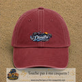 Casquette Rouge délavé - Bordeaux délavé avec motif Prénom Dimitri univers vitesse en 5 cm – vue principale