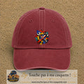Image principale casquette Rouge délavé - Bordeaux délavé avec motif Outils de bricolage 7 cm
