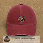 Image principale casquette Rouge délavé - Bordeaux délavé avec motif Outils de bricolage 7 cm