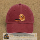 Image principale casquette Rouge délavé - Bordeaux délavé avec motif Chien avec collier 7 cm