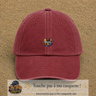 Casquette Rouge délavé - Bordeaux délavé avec motif Prénom Daevin dans le système solaire en 3 cm – vue principale